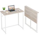 Dripex Table de Bureau Pliante Bureau Informatique Pliable Petit Table d'Ordinateur, Assemblage Simple, 80 x 46 x 74 cm - Chêne