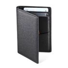 WeValley Portefeuille en cuir véritable pour homme. Blocage RFID. Rangement pour cartes de crédit et espèces. Noir