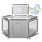 LEXLIFE Parc pour bébé et compact à 6 côtés avec 10 boules - stylo de jeu solide et durable - Gris