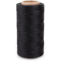 Anawakia 260 m de fil ciré pour coudre, coudre, coudre, fil ciré, fil de cuir, fil de sellerie, fil de 0,8 mm de diamètre (noir)