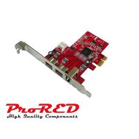 Carte PCIe Ports Firewire 400 + Firewire 800 - TEXAS INSTRUMENTS - Equerres High et Low Profile - Gamme Professionnelle ProRED