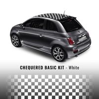 Kit Adhésif Décoratif à Damier pour Toit Fiat 500, Basic, Blanc