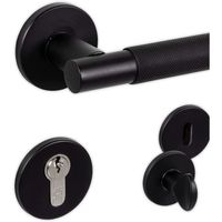 Gedotec Poignée de porte en acier inoxydable noir - Poignée de porte de chambre - Marion | PZ – Cylindre