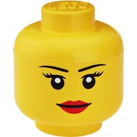 LEGO 40321725 Boîte bac Tête de rangement empilable Légo Fille Grand modèle Plastique Jaune D24 x H27,1 cm
