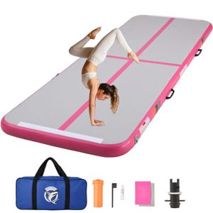 Tapis De Gymnastique Gonflable GEPCO Air Track 3m - Blanc/vert, Neuf