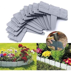 BORDURE Bordure de jardin en plastique imitation pierre - A621 - 10 pièces