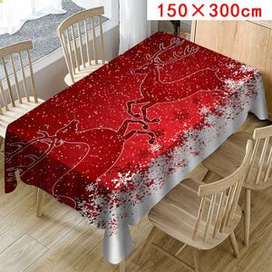 Rouge Père Noël Christmas PVC Vinyle Nappe De Noël Table de cuisine protecteur