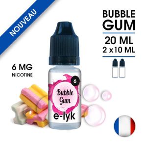 LIQUIDE E-liquide saveur Bubble Gum 20 ml en 6 mg de nicot