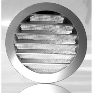 Klimapartner WSK 100 mm Plastique Grille de Ventilation Plate Ronde Avec Moustiquaire Gris