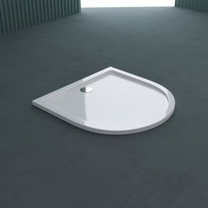 Forme Carre Bac a douche design blanc Faro1 75x75x4cm en acrylique avec sortie d evacuation et bouchon AL01 inclus