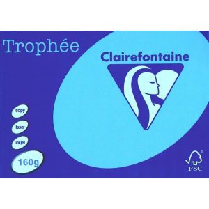 Papier couleur Trophée Clairefontaine bleu turquoise A4 80g, 5 ramettes de  500 feuilles - Papier couleur