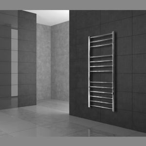 Pas /Électrique 750 x 1800 mm Radiateur S/èche Serviette Salle de Bain ECD Germany Radiateur S/èche-Serviettes Sahara Blanc Courb/é avec Raccordement Lat/éral