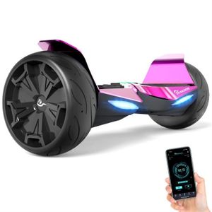 HOVERBOARD EVERCROSS Hoverboard  Gyropode 8.5 pouces Tout Terrain Rose Chromé autoéquilibre self-balancing Lumière LED Bluetooth APP Enfant