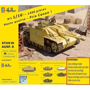 VOITURE À CONSTRUIRE 1/16 Maquette CHAR STUG III AUSF.G - HELLER - HEL30320 -