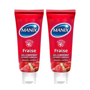 LUBRIFIANT Lot de 2 - Manix Fraise Gel Tube 80 Ml