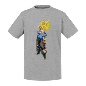 T-SHIRT T-shirt Enfant Gris Dragon Ball Goku Apres un Comb