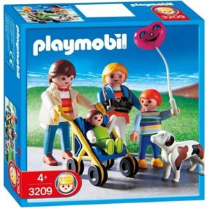 UNIVERS MINIATURE Playmobil Famille Poussette Avec Un Chien