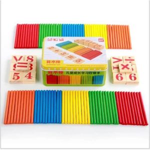 50PC Math Manipulatives en bois de comptage bâtons enfants préscolaire jouets éducatifs