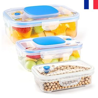 Set de 4 récipients alimentaires en verre 600 ml. Trou hermétique et