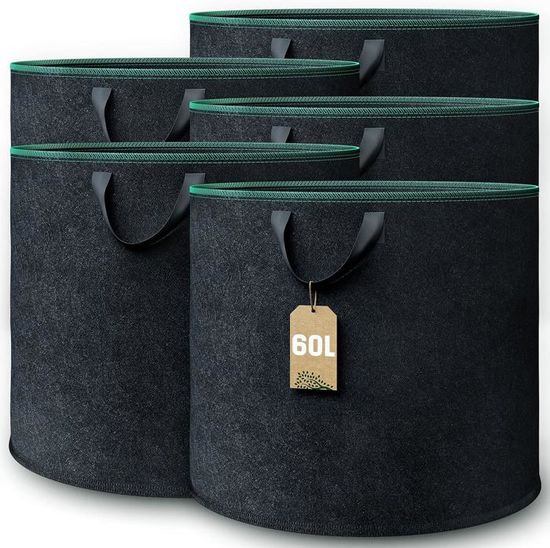 Sac De Plantation Géotextile Forest Style Ø 35 Cm – 33,7 L, Noir – Idéal Potager & Plantes