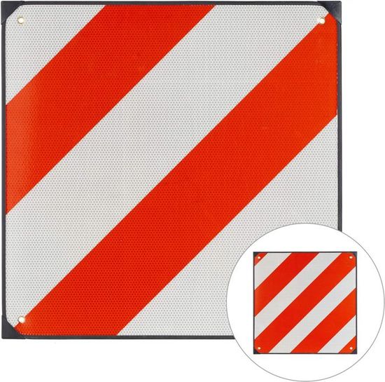 Accessoire Remorque Caravane Panneau Avertissement Italie/Espagne 50x50cm - Réfléchissant Rouge/Blanc - Pour Porte-Vélos Et Remorques Panneau Avertissement Italien Et Espagnole