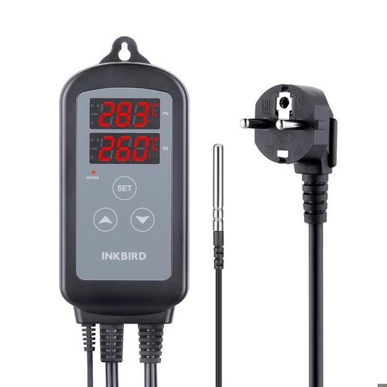 Thermostat Intelligent Inkbird ITC-308 - Régulateur Prise Double 220V Pour Chauffage/Refroidissement - Idéal Serre, Terrarium, Brassage