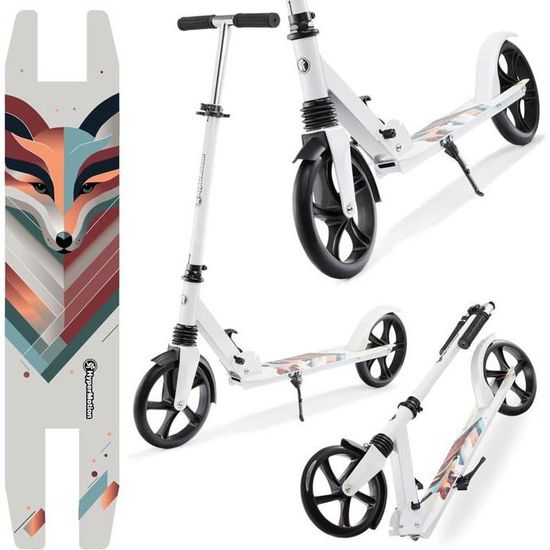 Trottinette Enfant 6 Ans Hypermotion Pliable 100kg - Trottinette Ado Guidon Réglable Roues 200mm