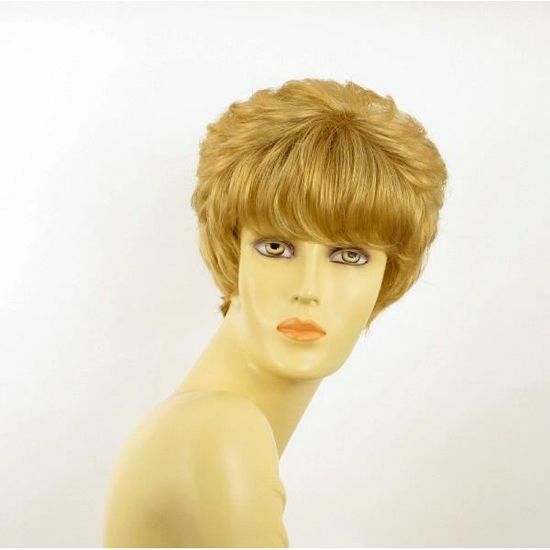 Perruque Courte Femme Blonde Dorée Jeannette - 24B - Synthétique - Neuf Avec étiquettes