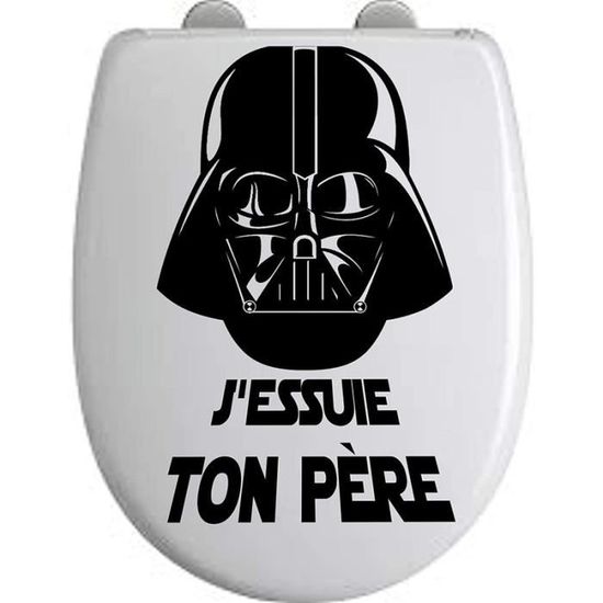 Sticker Fun Abattant WC DARK VADOR-J'ESSUIE TON PERE Cdiscount