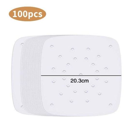 Bonsicoky Lot 100 Doublures Rondes En Bambou 15,2 Cm – Papier Sulfurisé Perforé Pour Cuiseur Vapeur, Airfryer, Micro-ondes