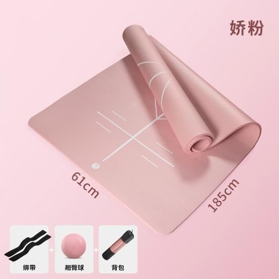 Tapis De Yoga Extra Long Et épais Tatago 84x30 Pouces (6mm) - Pour Entraînement à Domicile, Gym, Pilates, Noir