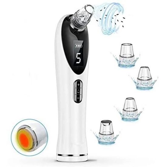 Appareil USB Aspirateur Pour Points Noirs Et Soin Du Visage - 6 Embouts, Neuf Générique