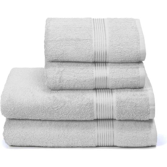 Lot De 2 Serviettes De Bain Indigo - 100% Coton - 70x120 Cm - Extra Douces