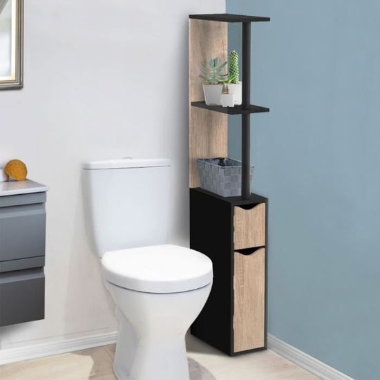 Meuble WC étagère WILLY - ID MARKET - Blanc - Gain de place pour toilettes  - Cdiscount Maison