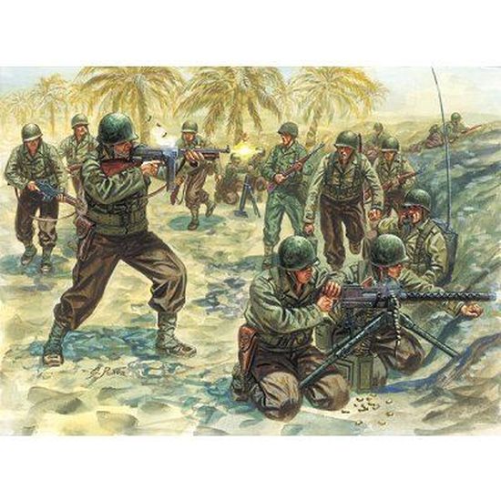 Figurines Infanterie US 2ème Guerre Mondiale - ITALERI - 48 soldats