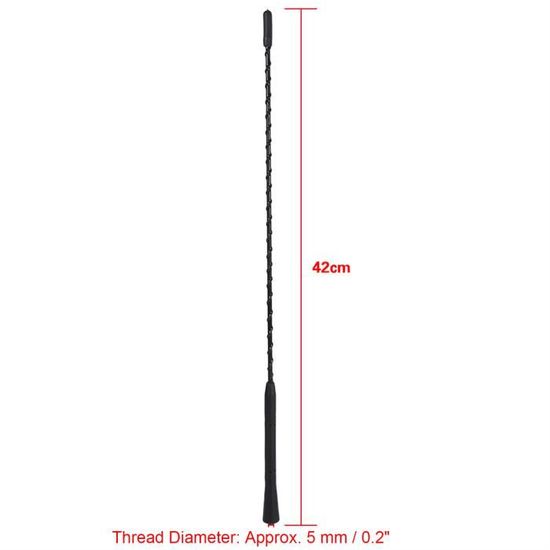 Antenne Radio Remplacement Pour Land Rover Freelander 1998-2006 - Mât Noir 39.5 Cm, Acier Inoxydable | Compatible Référence XUJ100071