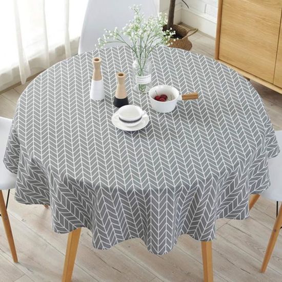 150 cm rond solide Nappe Polyester Imprimé floral moderne Nappe pour table ronde Mariage Restaurant fête, gris, free siz