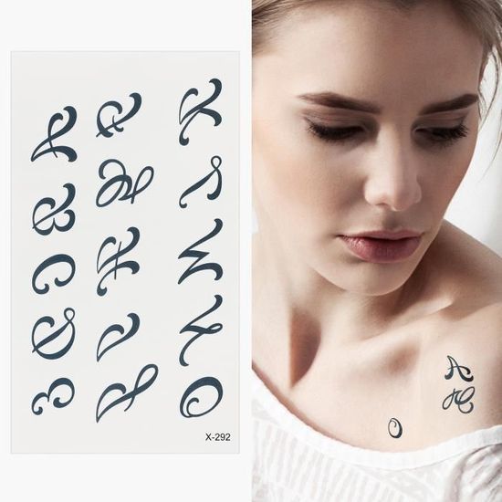 Autocollants Tatouages Temporaires Style Goth Lettre - Lot D'unité - Modèle W051 - Neuf De Chine