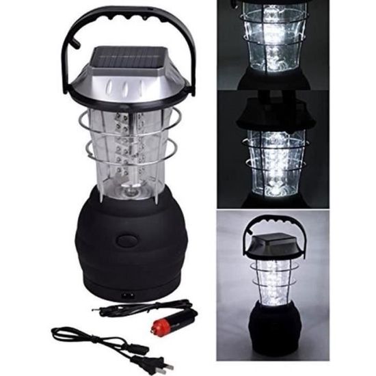 36 LED Extérieur Résistant à L'eau Portable Rechargeable Hand Manivelle Camping Lanterne Dynamo Solaire Camping Lampe Pour Randonnée