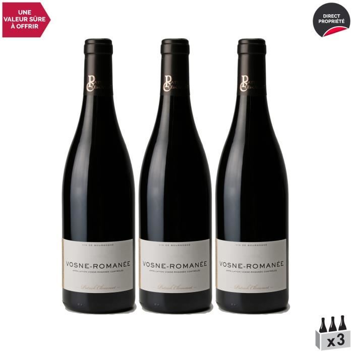 Vosne-Romanée Rouge 2019 - Lot de 3x75cl - Patrick Clémencet - Vin AOC Rouge de Bourgogne - Cépage Pinot Noir