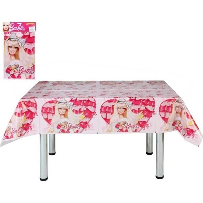 ATOSA Nappe en plastique jetable - Collection Barbie - Fille - 180x120 cm