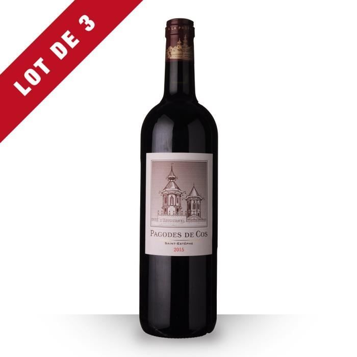 3x Les Pagodes de Cos 2015 AOC Saint-Estèphe - 3x75cl - Vin Rouge