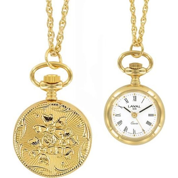 Jouailla - Montre pendentif dorée pour femme
