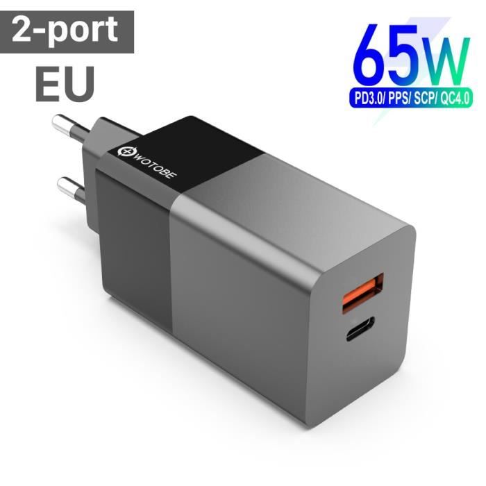 chargeur mural type c PD-PPS QC3.0 45W 20W, pour Macbook iphone 12, Xiaomi, Samsung note 20, Galaxy S21 Ultra EU 2 port -AKJI5126
