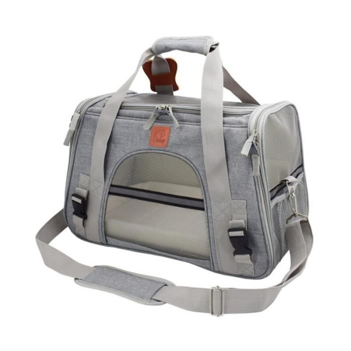 Sac de transport,Sac de transport réfléchissant pour chiens Sac de transport pour chats de voyage - Type light grey-45x25x28cm