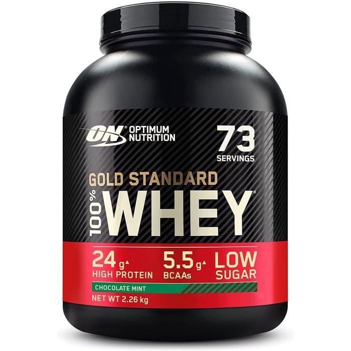 Gold Standard 100% Whey Protéine en Poudre avec Whey IsolateProteines Musculation Prise de MasseChocolat Menthe73 Portions2.2 230