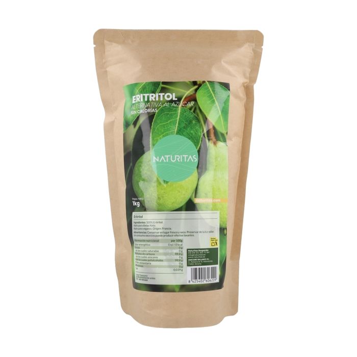 Naturitas Erythritol 1kg - Il n'a pas de calories - Convient pour végétalien - Parfait pour perdre du poids - Même goût que le sucre