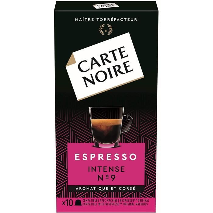 Carte Noire Café Espresso Intense N°9 Capsules Compatibles Nespresso 10 Paquets de 10 capsules (100 Capsules)