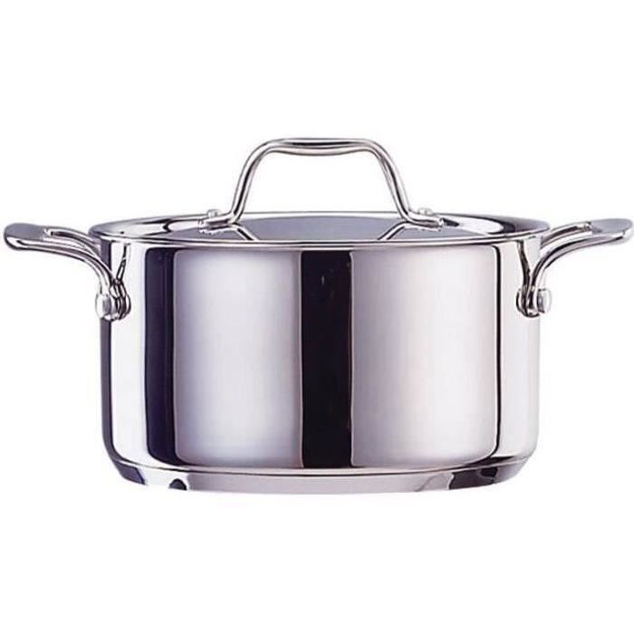 Faitout Chef en inox + couvercle - tous feux - D: 20 cm