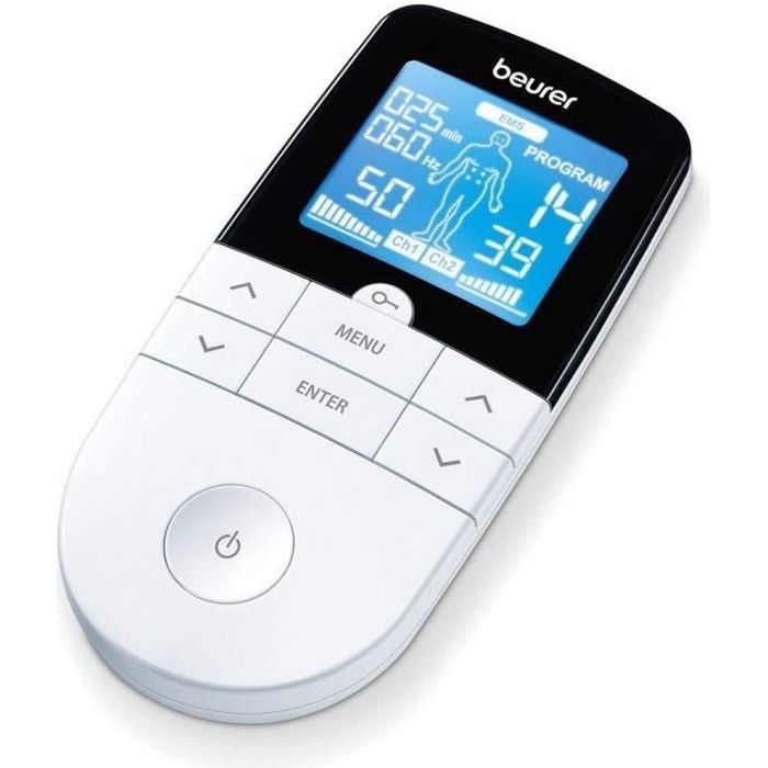 Électrostimulateur musculaire Beurer EM 49 - thérapie anti-douleur TENS et stimulation électrique des muscles EMS - appareil facile